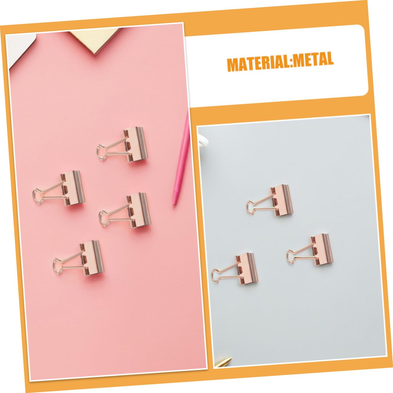ULTECHNOVO 100stücke Klappclips Notizbuchclips Metallische Büroklammern Dokumentenclips Geschenkpapierhalter Metall-papierklammern Binderclips für Journaling