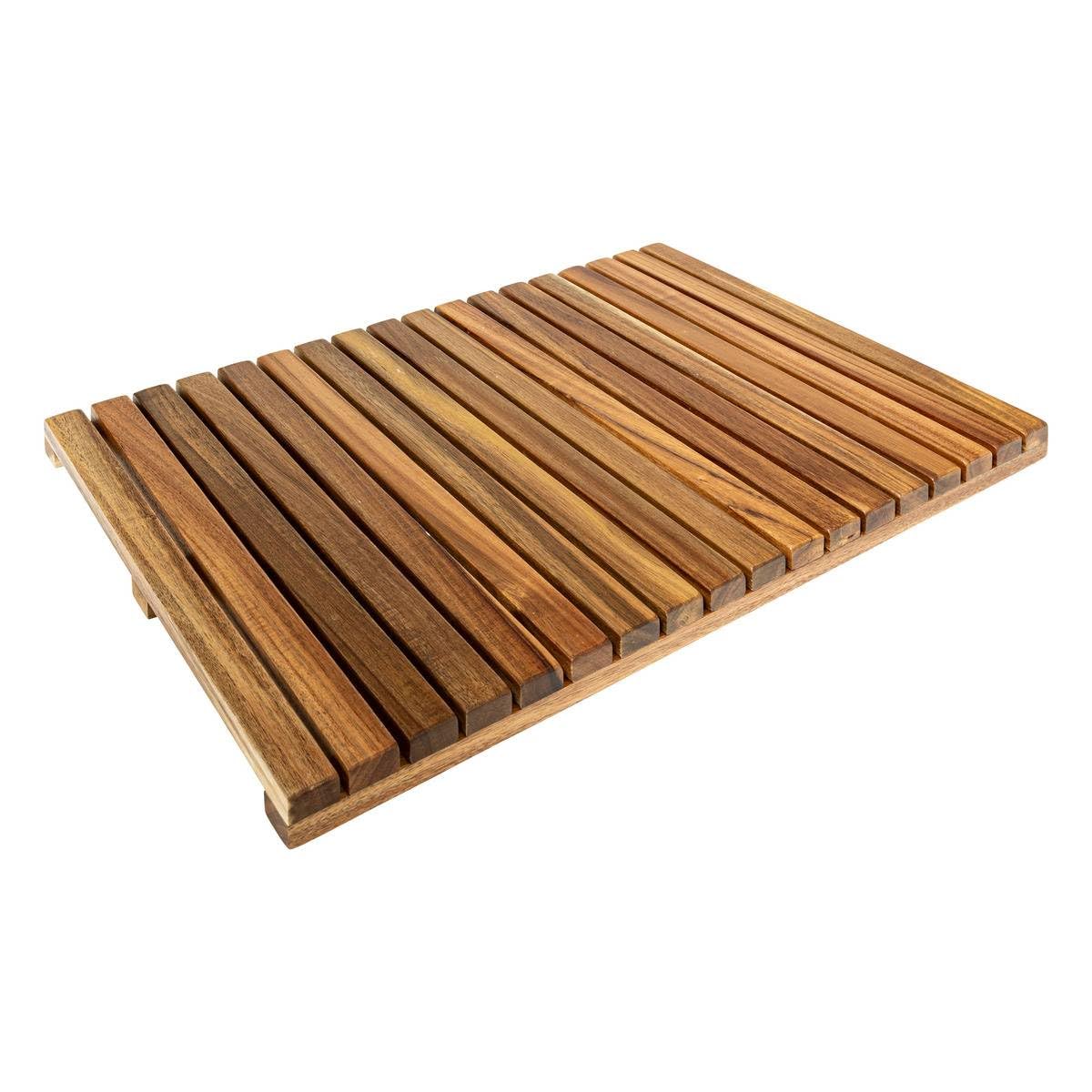 Tapis de Bain Caillebotis en Acacia 56x36cm Antidérapant Résistant à l'Humidité