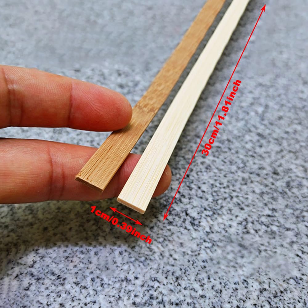 Drewniane patyczki do kłód, Opakowanie 50 pasków drewna do rękodzieła DIY Oryginalne i karbonowe kolory kwiatów 30x1x0,2 cm
