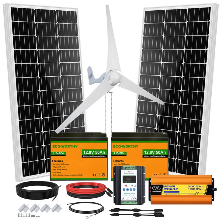 Buy ECOWORTHY 600W 2.4KWH Solar Wind Power Complete OffGrid System 1