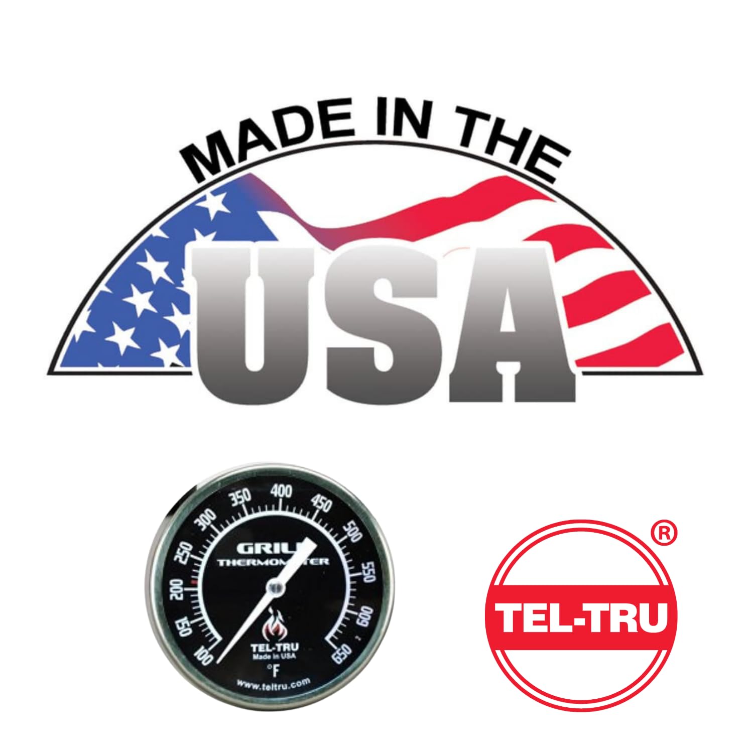 Tel-Tru Termometr do grilla BQ225, tarcza 2" i trzpień 2"