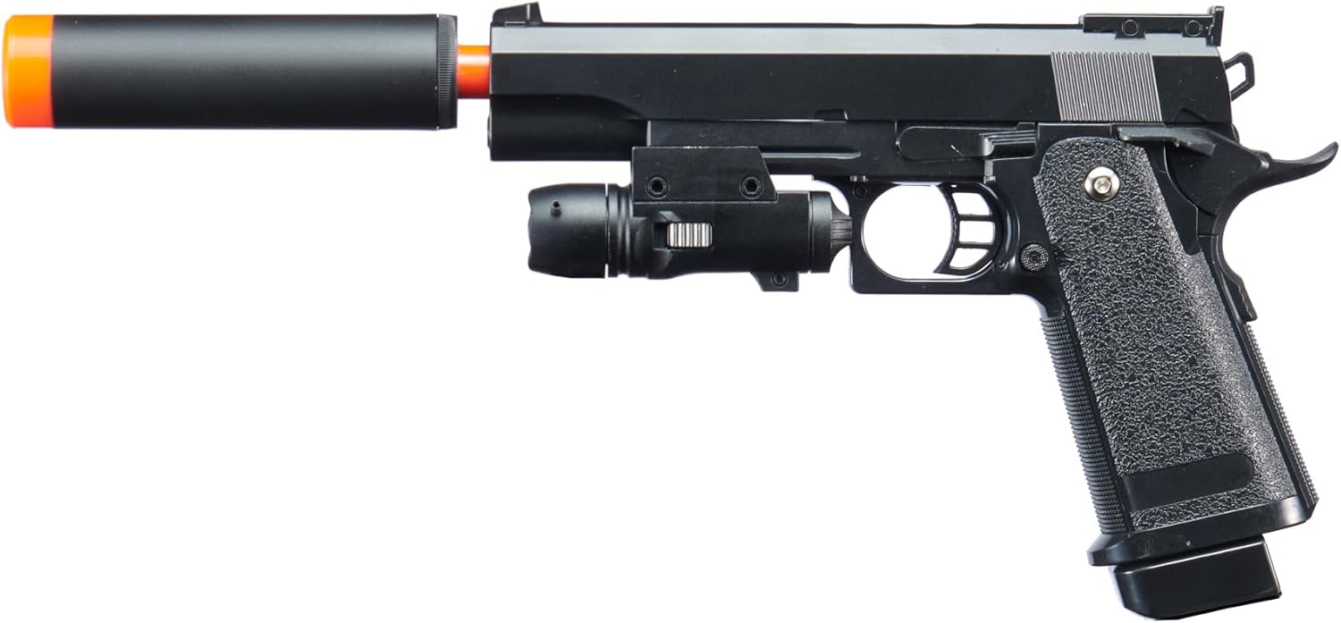 1:1 Scale Airsoft M1911 Spring Airsoft Pistol w/Laser (Alloy Shell)