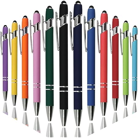 Amazon.com : Yeaqee 100 Pieces Ballpoint Pen with Stylus Tip Click ...