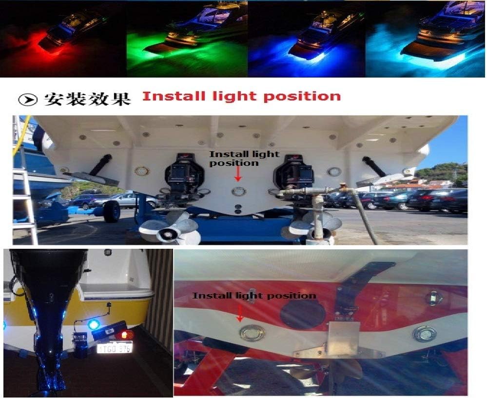 N&P 18W LED Underwater Boat Light,Fishing Boat,Yacht Underwater Light,Surface Mount, CREE LED Bulb,316L Stainless Steel with,2000 Lumens(White, Blue, Green, Yellow, Red) 1year Warranty