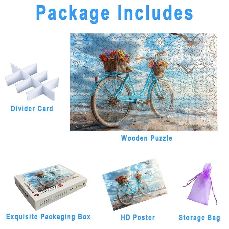 Puzzle 1500 Piezas Playa para Adultos, Puzzle Paisajes de Madera con Caja Regalo para Adultos, Rompecabezas Desafiante para Toda la Familia, Rompecabezas para Regalo Mujer, Home Decoration, -5599