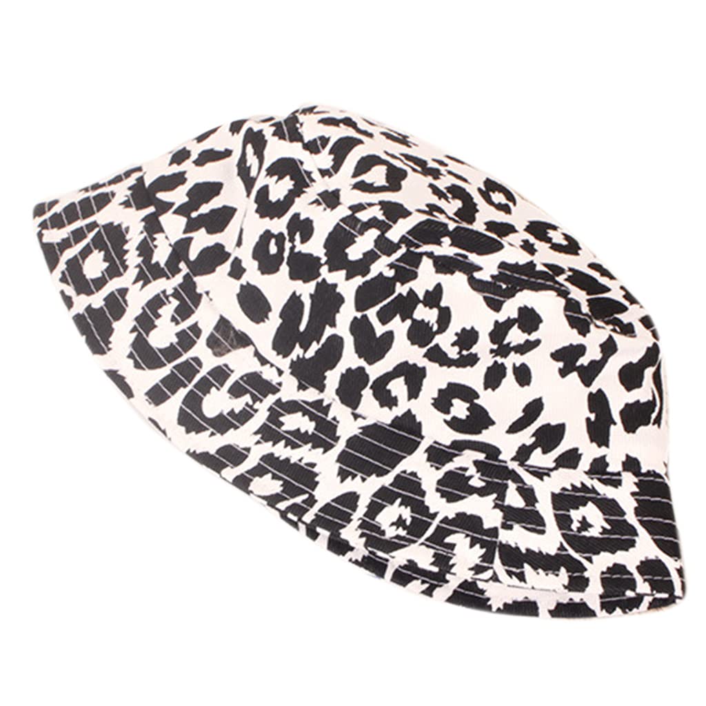 Ldabrye Bucket Hats Toddler Kids Sunscreen Bucket Hat Leopard Zebra Print Foldable Fisherman Cap