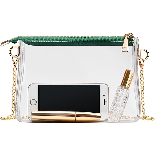 Clear Purse for Women Stadium Approved, Small Clear Crossbody Bag with Zipper, Clear Stadium Bag for Concerts Sports