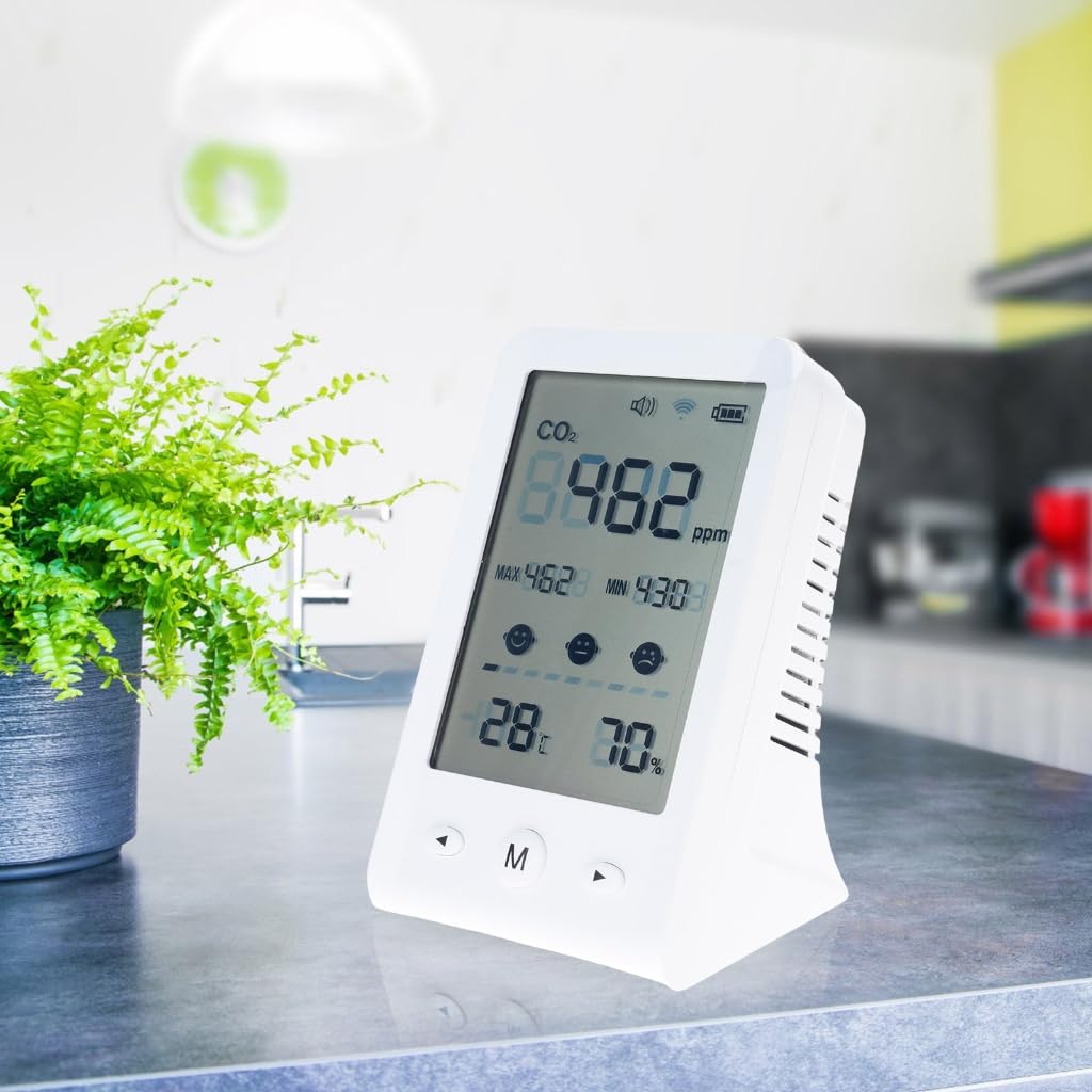 Medidor de CO2 para interiores, monitor de CO2 para analizador de temperatura y humedad en la oficina en casa