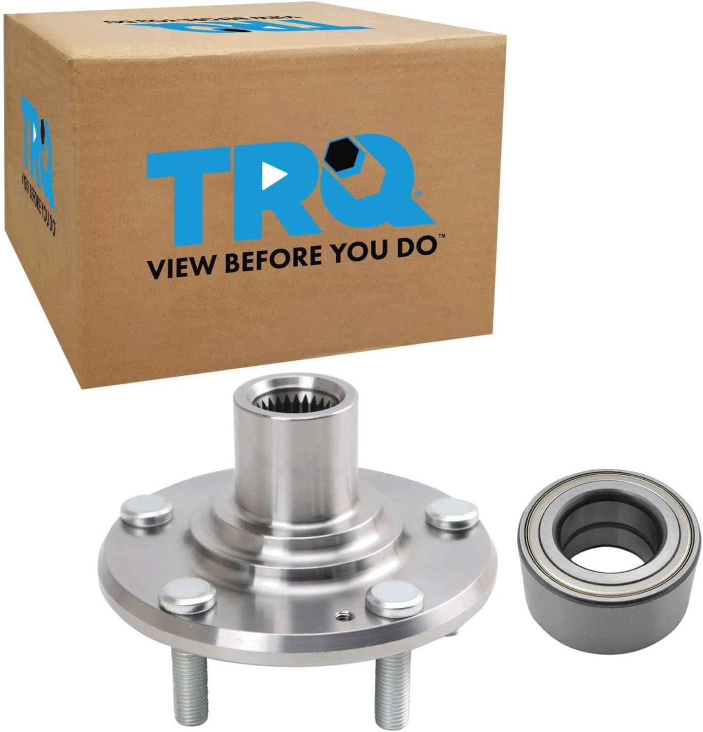 TRQ Front Passenger Side Wheel Bearing & Hub Kit Compatible with 2007-2012 Hyundai Elantra 2010-2013 Kia Forte Forte Koup