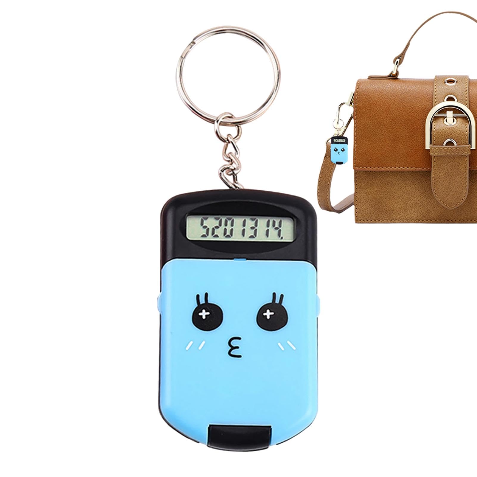 Shurzzesj Small Calculator,Pocket-Sized Electronic Calculator with Key Ring - Candy-Colored Keychain Digits Calculator for Students, Unique Keyring Pendant