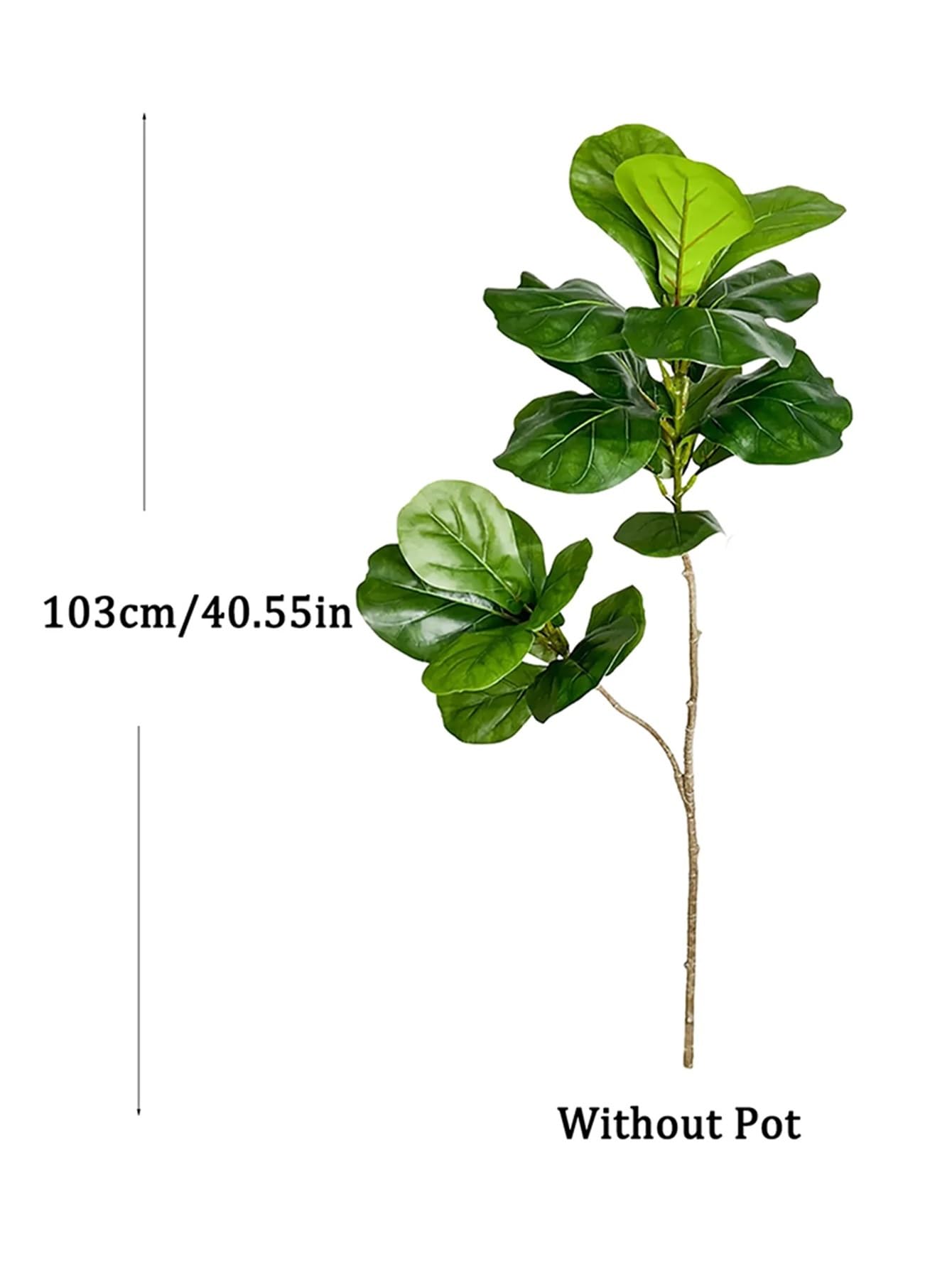 piante artificiali sospese 70-135 cm grande albero di ficus artificiale piante gomma finte ramo foglie violino in plastica for la decorazione interni ed esterni del giardino domestico(70cm and105cm)