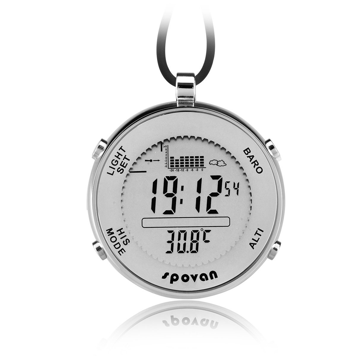 JUSHENG Spovan SPV600 Outdoor Impermeabile Pesca barometro Digitale Unisex Orologio da Tasca Adatto per Arrampicata da Pesca Concorrenza e Altri Sport