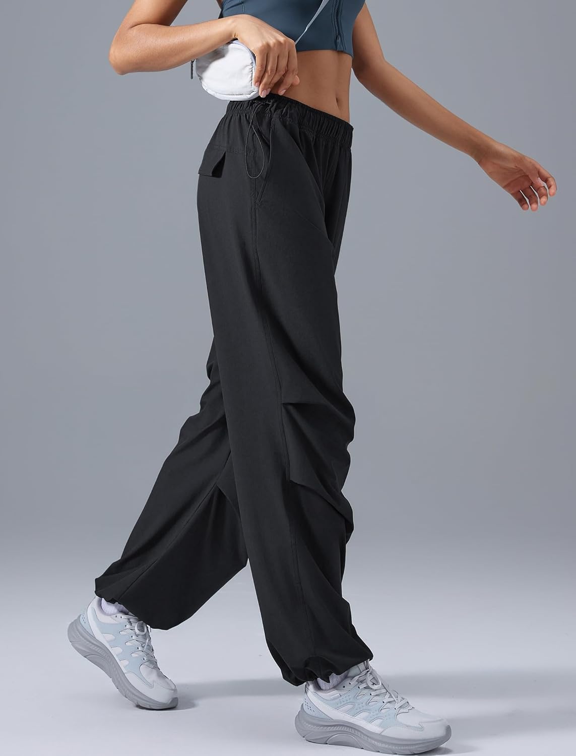 Yvette Women's Joggers Parachute Pants Athletic Running Quick Dry Sweatpants with Pockets