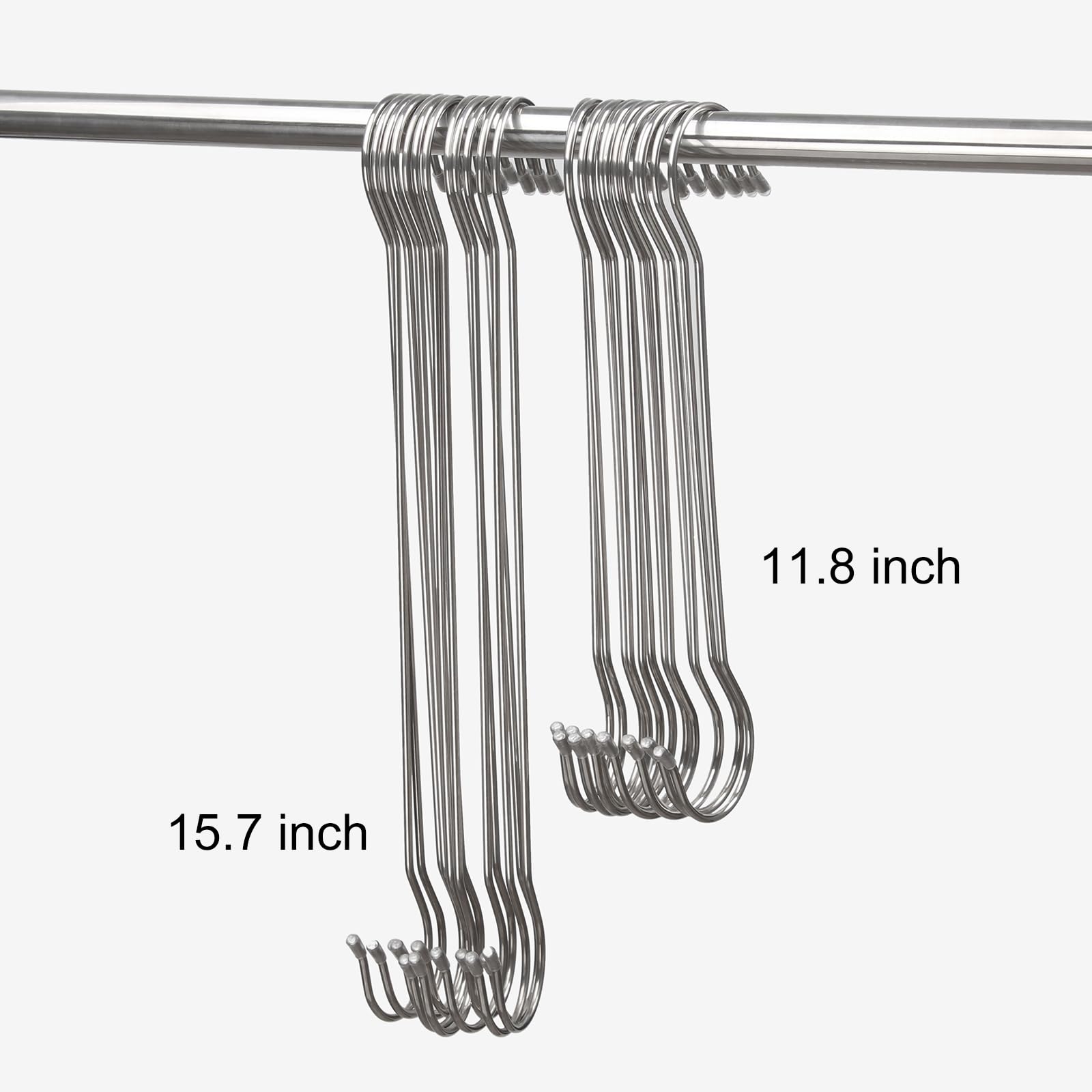 Extra Large Stainless Steel S Hooks - 12 Pack -4 Extra Large Stainless Steel S Hooks - 12 Pack -4