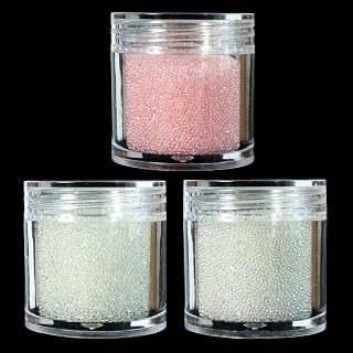 3 Colors Nail Art Caviar Beads Micro Nail Beads Glass Bubble Beads Mini Nail Rhinestones Faux Crystal Nail Beads 3D Nail Embellishment Decorations
