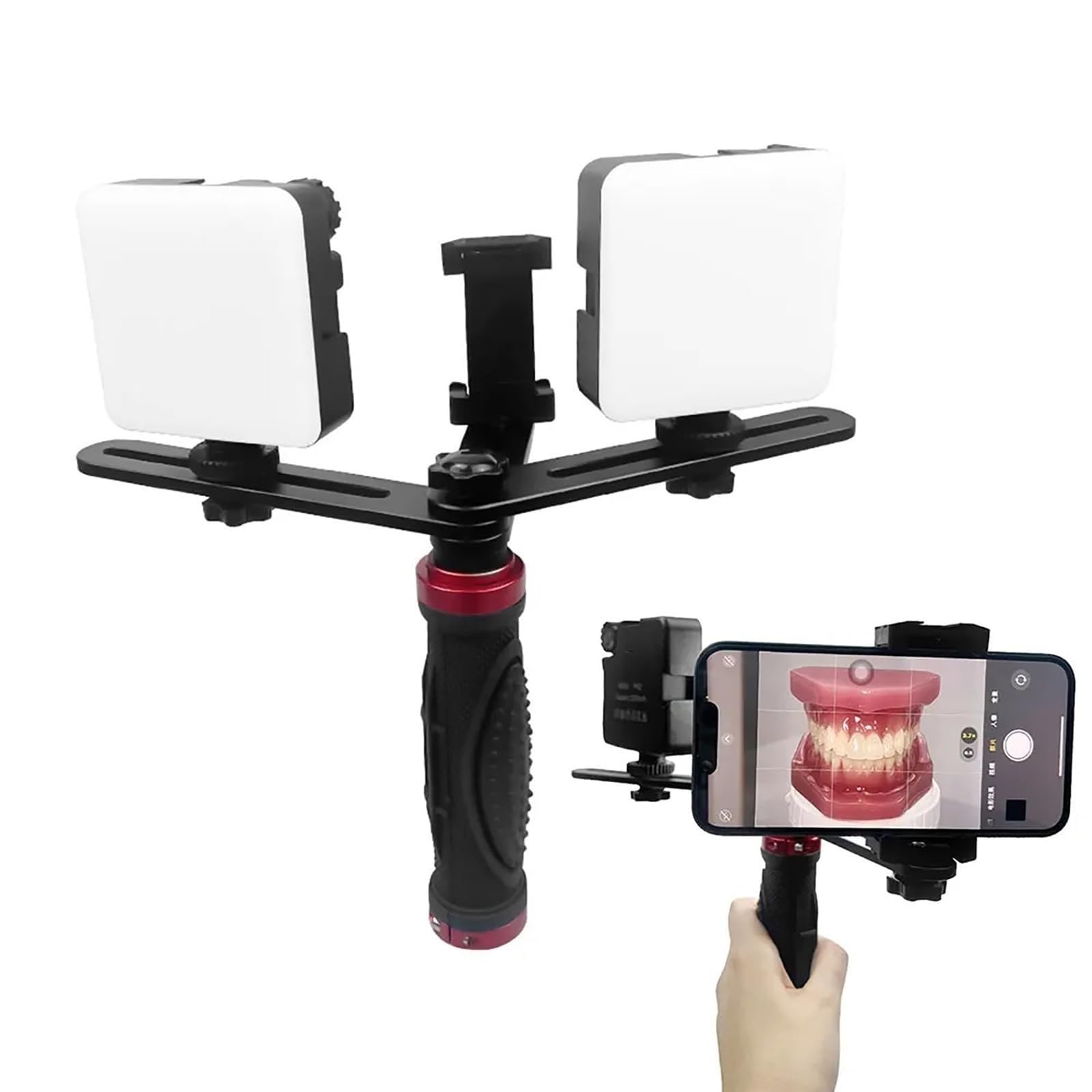 Kit de Iluminación Dental LED 360° Ajustable para Fotografía con Cámara de Teléfono Móvil