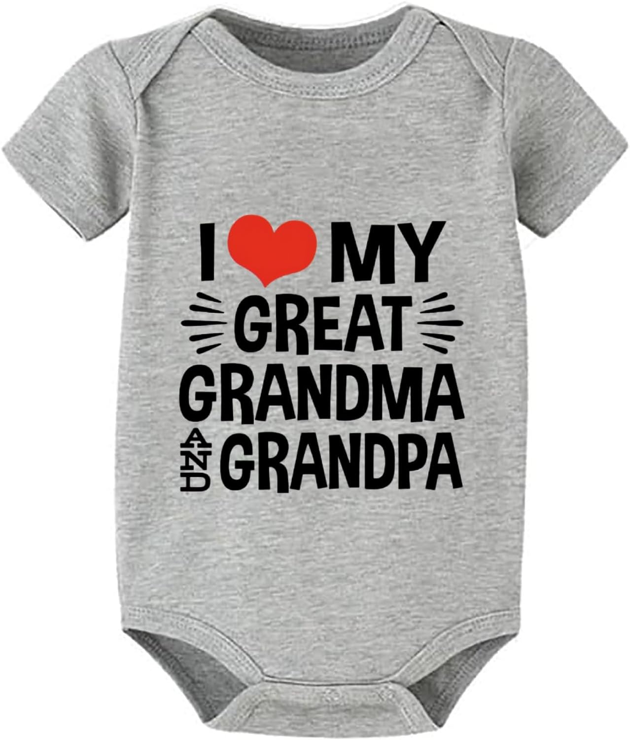 I Love My Great Grandma And Grandpa Newborn Girl Coming Home Outfit Short Sleeve Plain Onsies White Girls Onsie