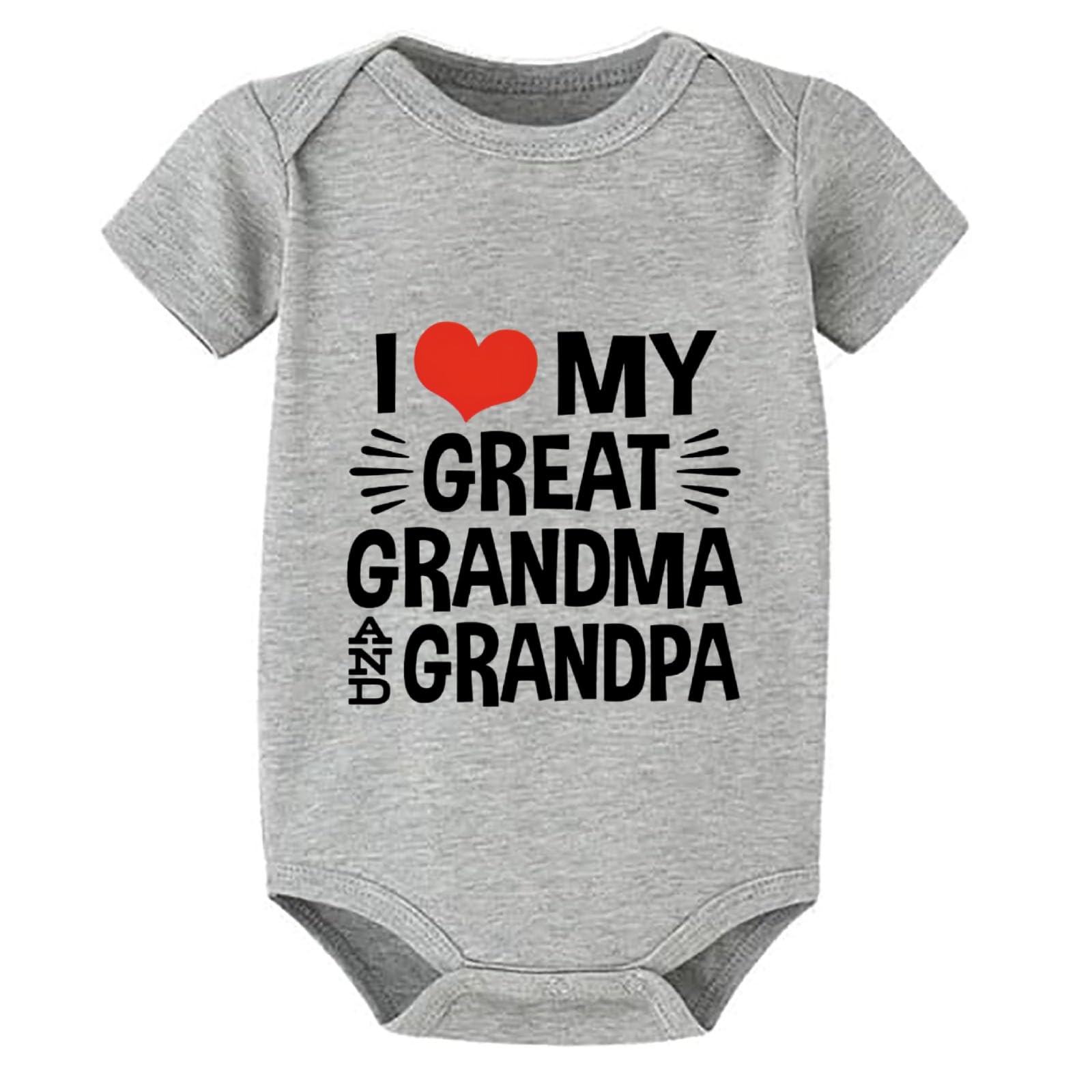WOOYONGINGI Love My Great Grandma And Grandpa Newborn Girl Coming Home Outfit Short Sleeve Plain Onsies White Girls Onsie