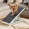 2 in 1 Dog Ramp Bed for Small Medium Pets Folding Collapsible Adjustable Cat Ramps with Non Slip Carpet Portable Indoor Puppy Ramp for Sofa,Chair