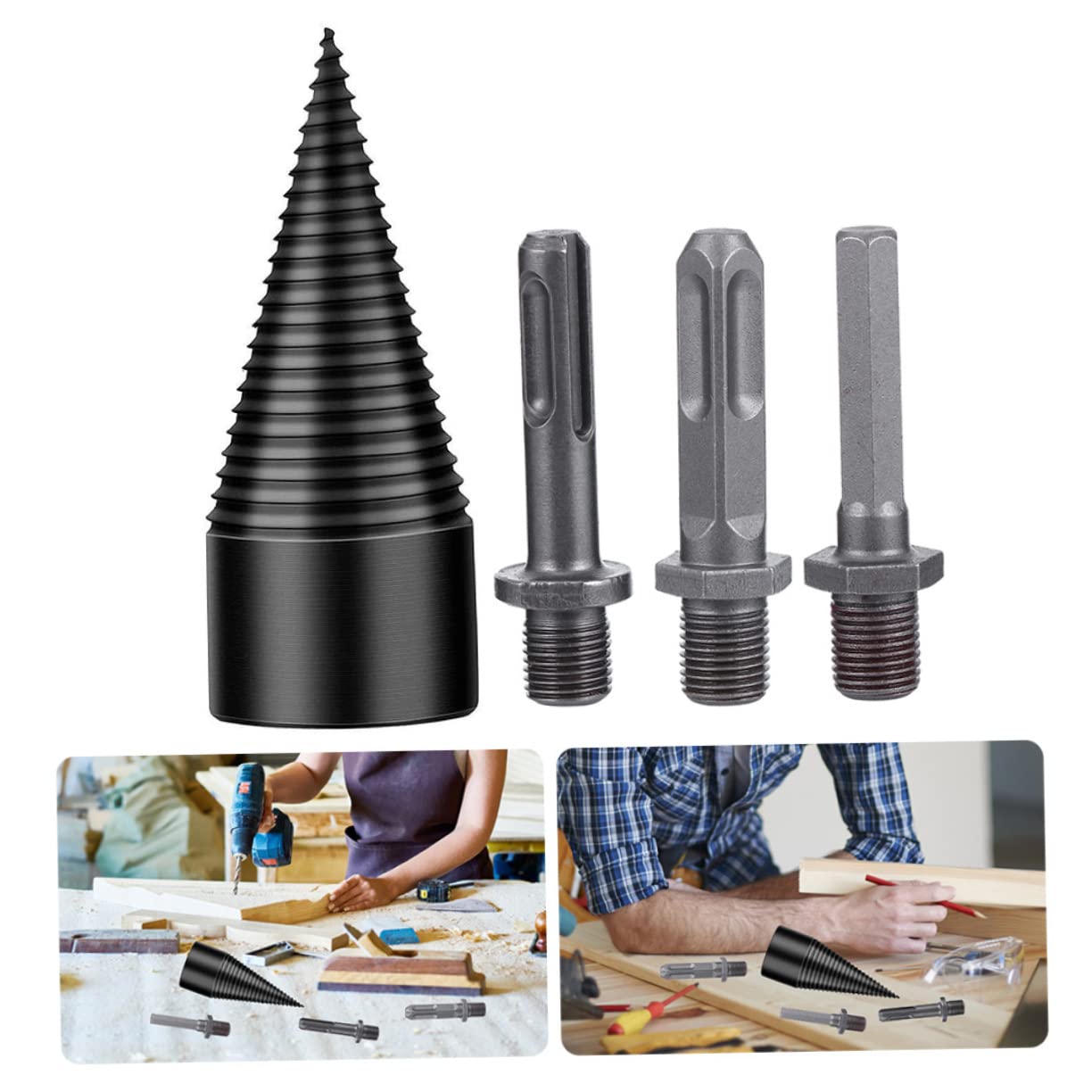 Wood Splitting Drill Bit for Electric Drills Heavy Duty Firewood Splitter with Bit and Shank Types Efficient Woodworking Tool for Oak Walnut and More