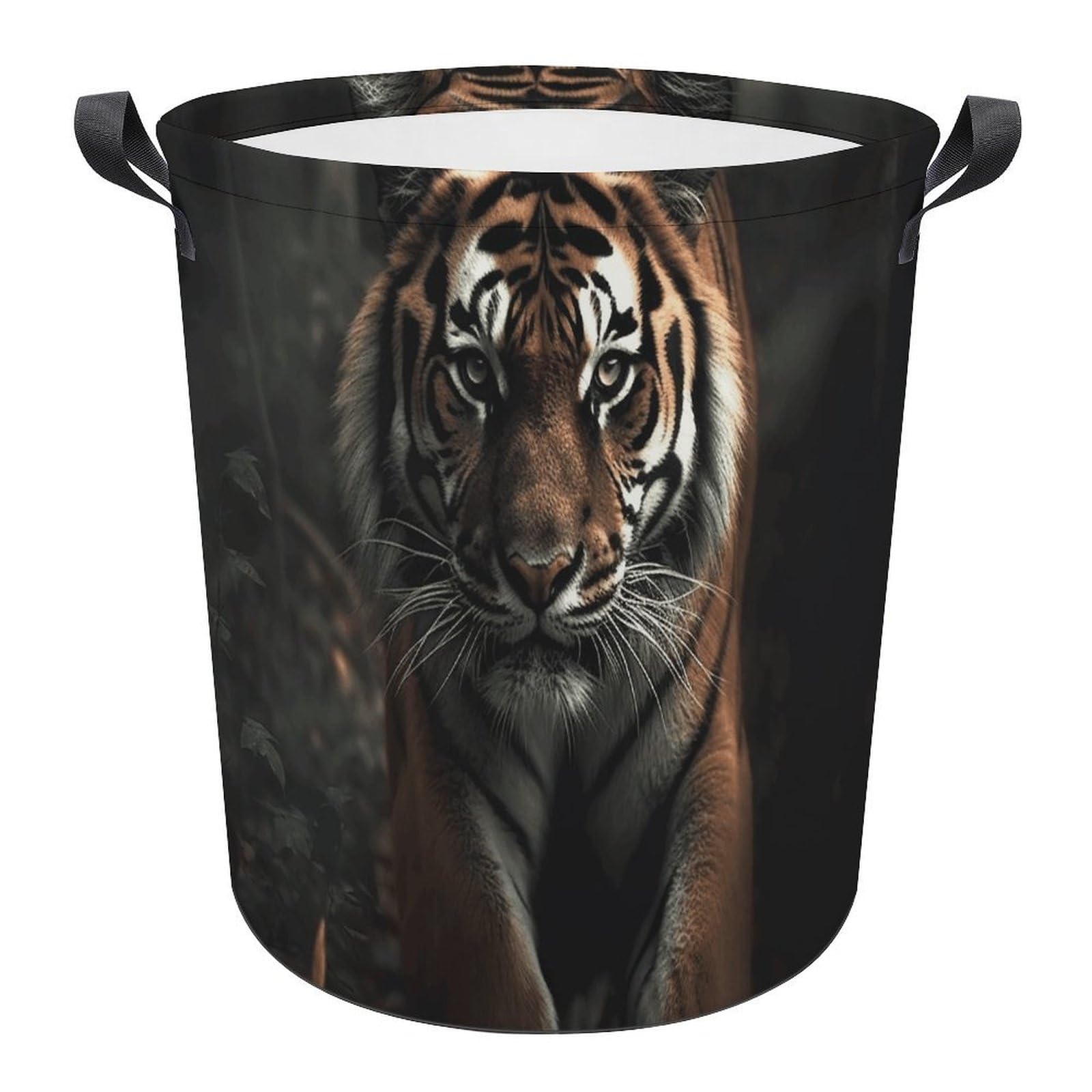 Panier à linge pliable tigre pour organiser la salle de bain familiale