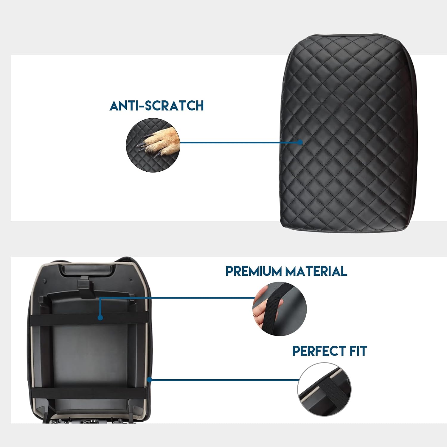 INTGET Center Console Armrest Cover for VW Volkswagen Atlas Accessories 2018 2019 2020 2021 2022 2023 VW Atlas Cross Sport Accessories