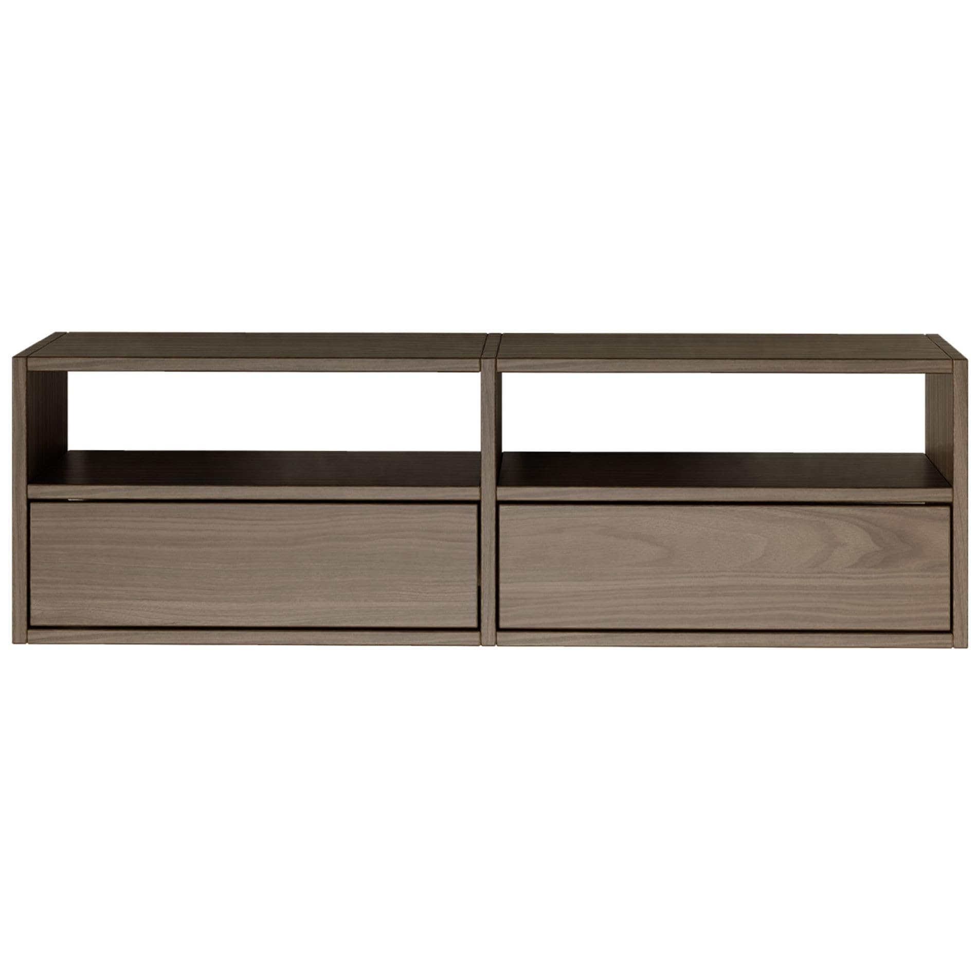 Selsey TV Lowboard - Farbe Wisconsin-Walnuss Moderne Fernseher Kommode 100 x 30 x 30 cm (BxTxH) TV Unterschrank für Wohnzimmer Schrank mit Klappen Push to Open Lowboard Hängend TV Cabinet Wandmontage