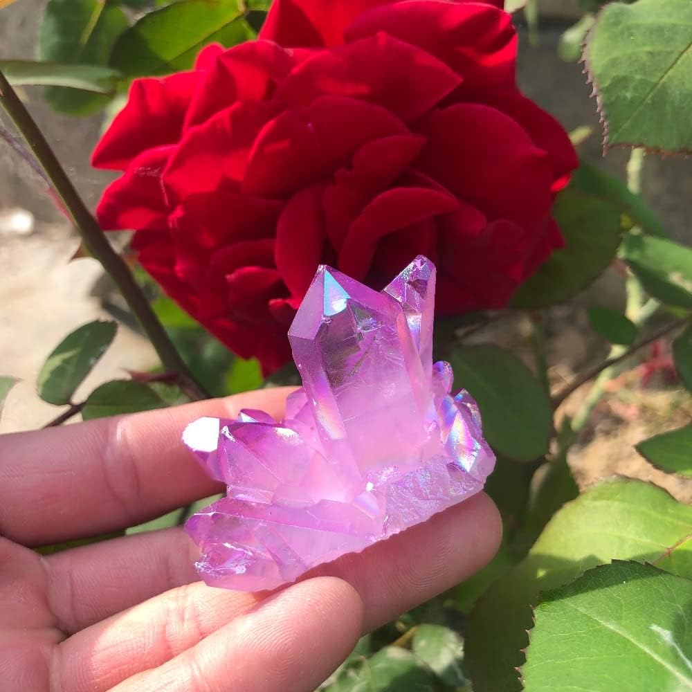 FidemM Natural Crystal Rough Purple Flame Halo Quartz Crystal Cluster Specimen Healing (Size : 10pcs)