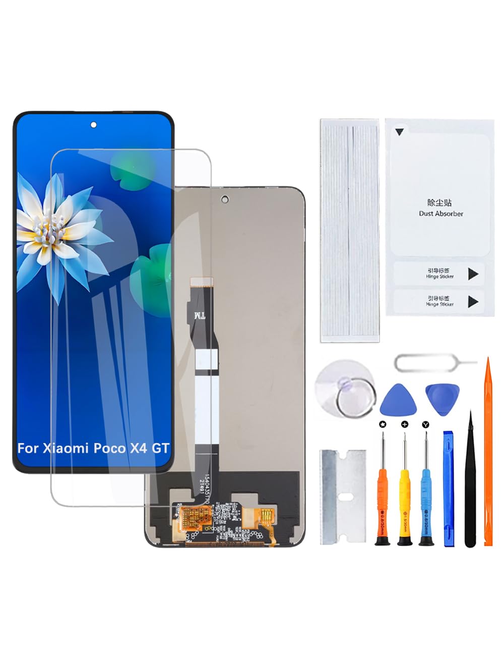 H&LYCYJ Wyświetlacz do Xiaomi Poco X4 GT 22041216G ekran LCD zamiennik zestawu z zestawem
