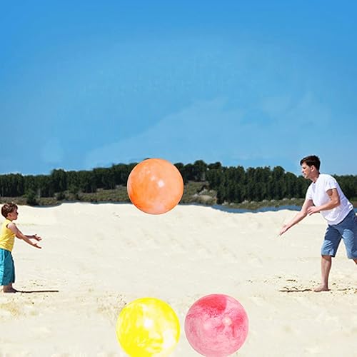 Miniatura 13 de 4 pelotas hinchables marmoleadas y 1 bomba de 9 pulgadas, bolas sensoriales inflables de playa, pelotas hinchables para el patio de recreo escolar