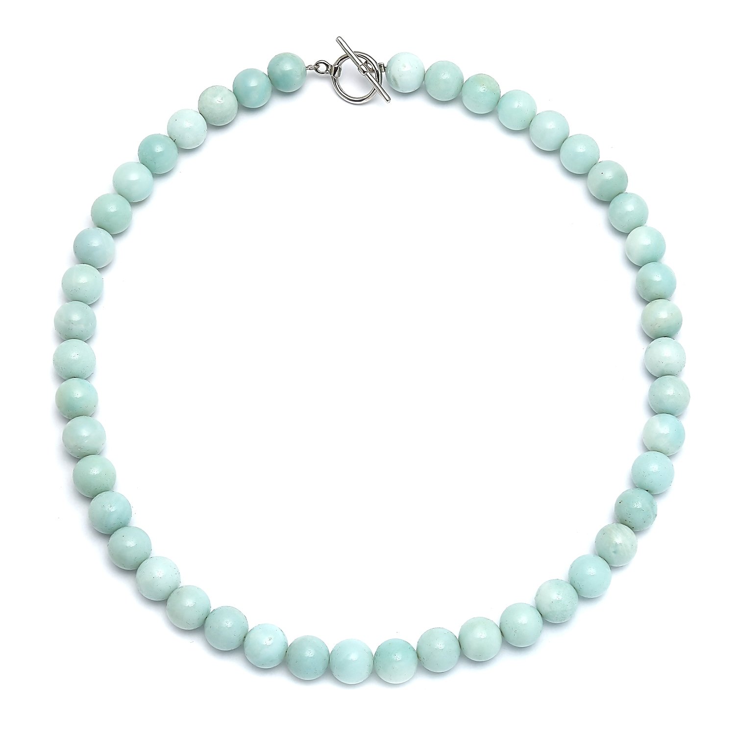 Collana girocollo classica semplice annodata a mano con filo di perle rotonde da 10MM in pietre semipreziose, gioielli occidentali per donne, chiusura a barretta, lunghezza 15 17 19 pollici.