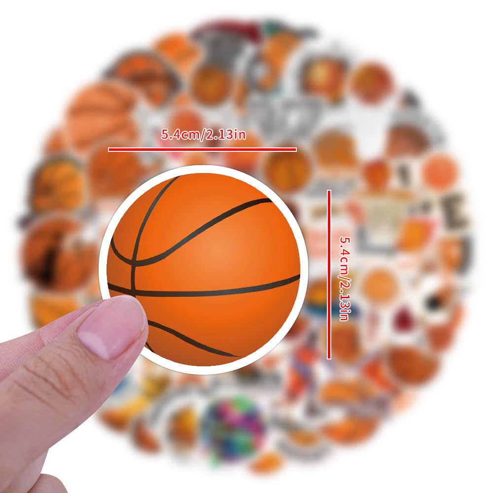 Adesivi Basket Per Amanti Del Basket - Vinile Impermeabile 7,6 Cm - Per Laptop, Borraccia, Libri - Regalo Per Ragazzi, Ragazze, Squadra