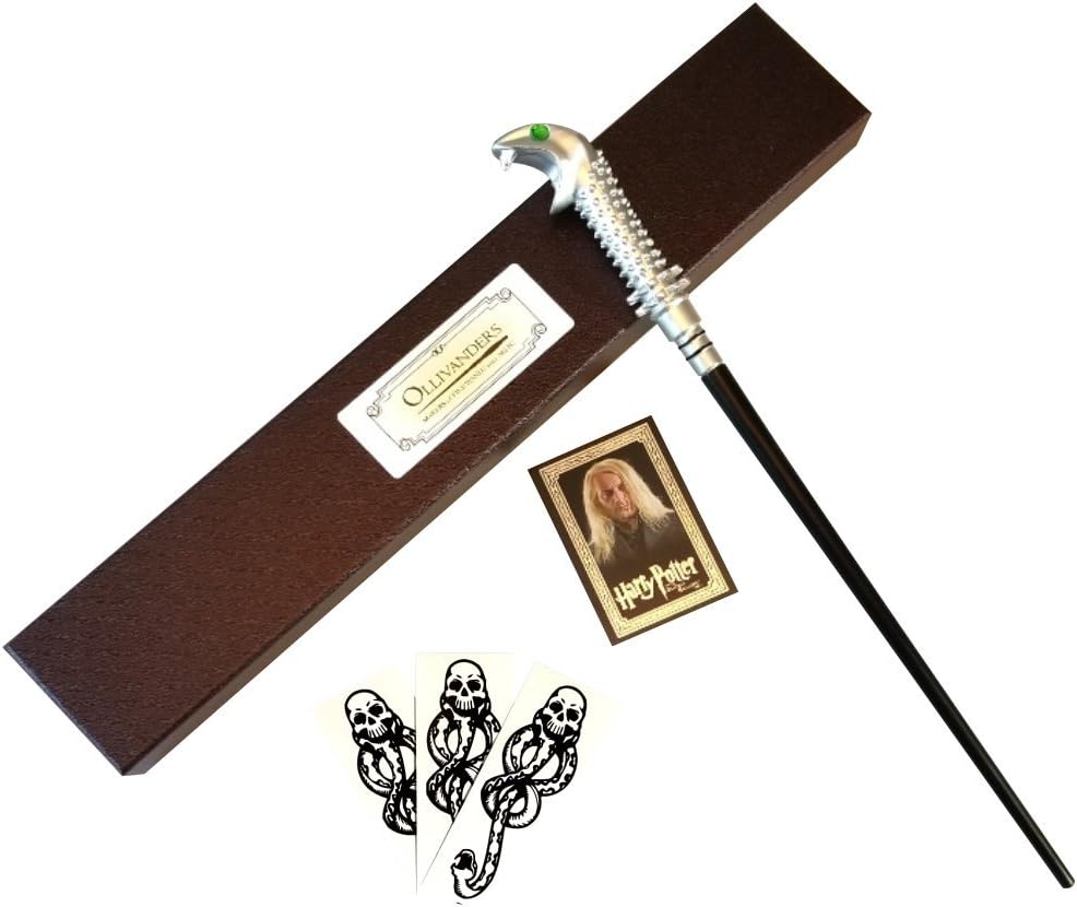 Wizarding Apothecary Harry Potter Lucius Malfoy Wand in Ollivander Box with Dark Mark tattoos
