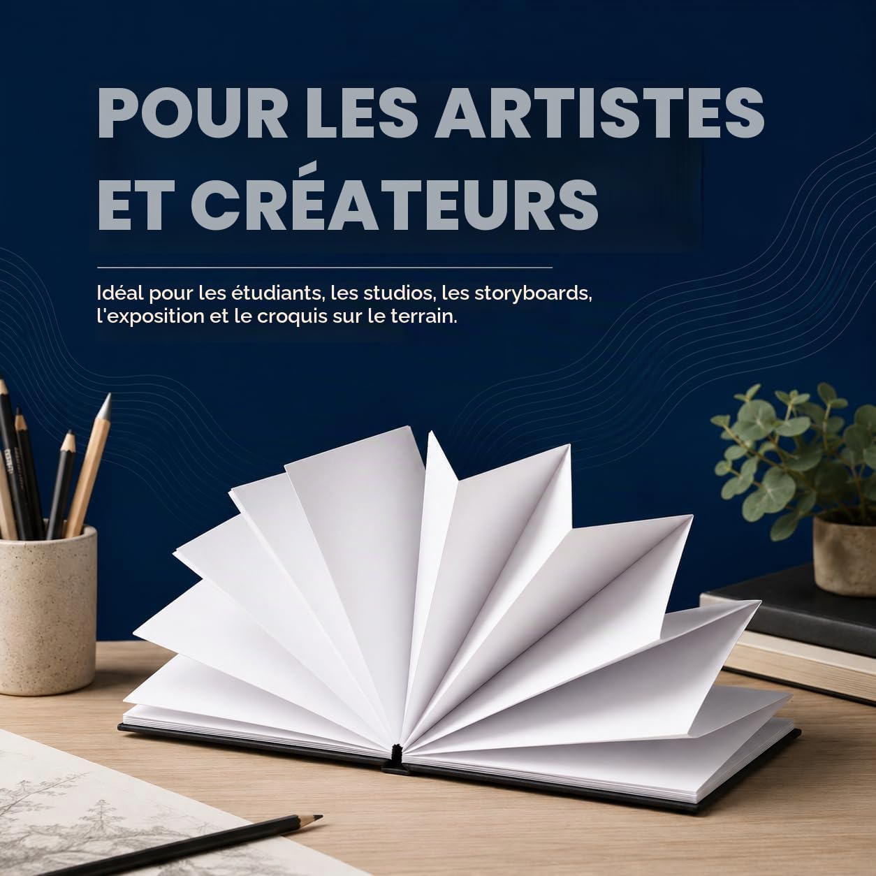 Seawhite Carnet de croquis A5 Concertina avec étui