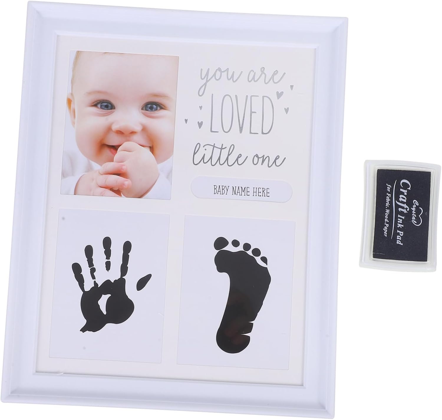 Toyvian Newborn Picture Frame for Baby Shower Footprint Kit White