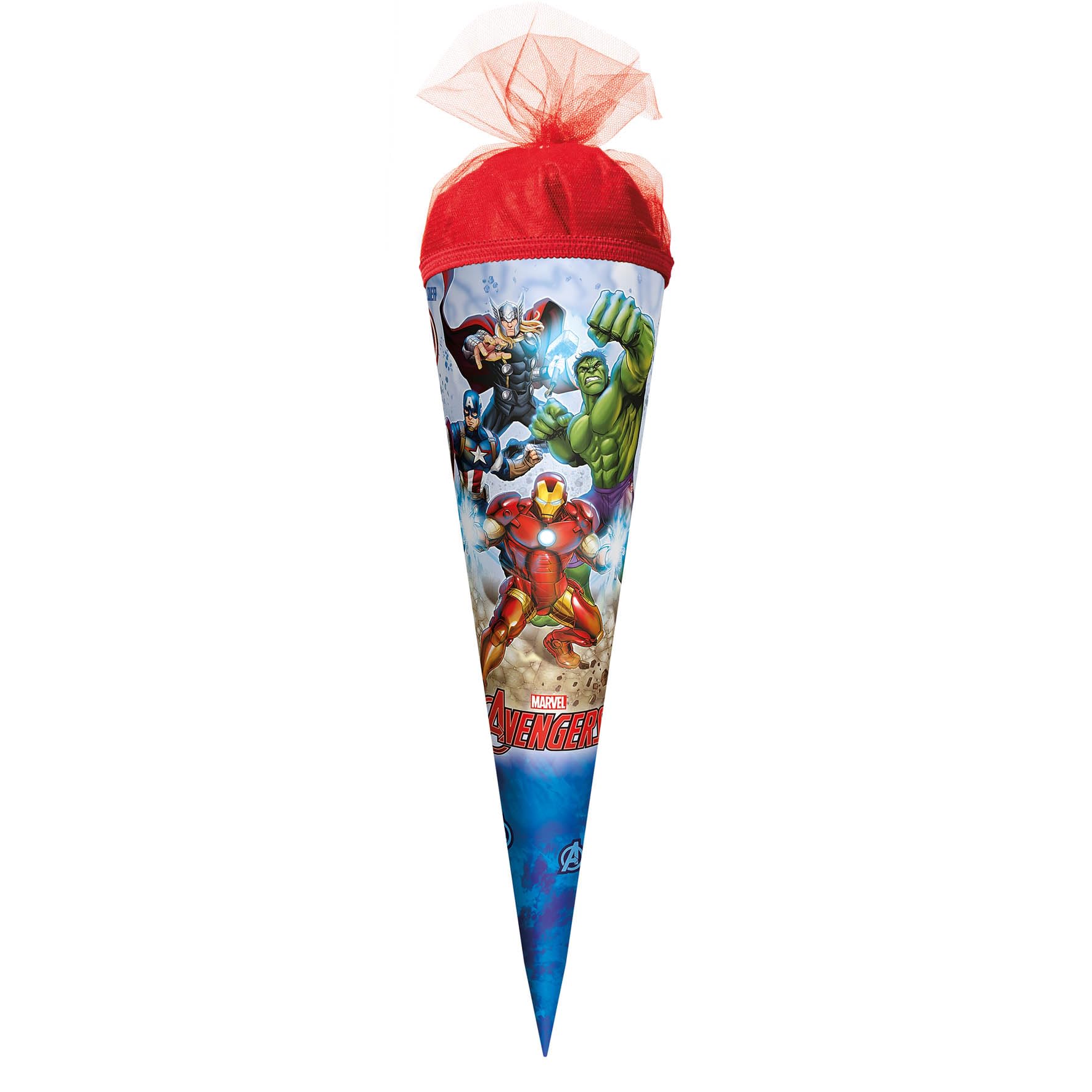 ROTH Schultüte Marvel Avengers – 35 cm, rund, Tüllverschluss