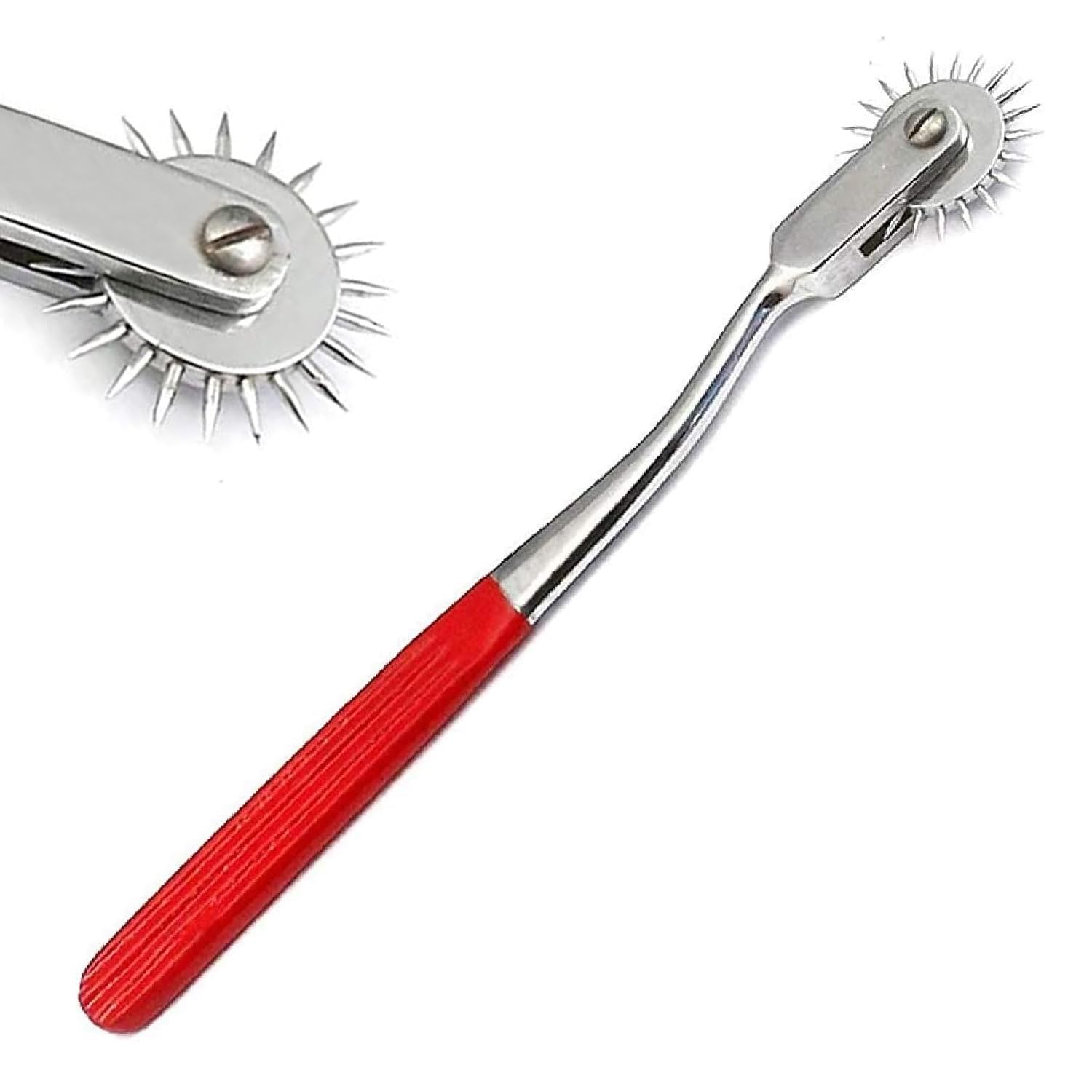 PC Rotating SPUR RED WARTENBERG Pinwheel Chrome Plated