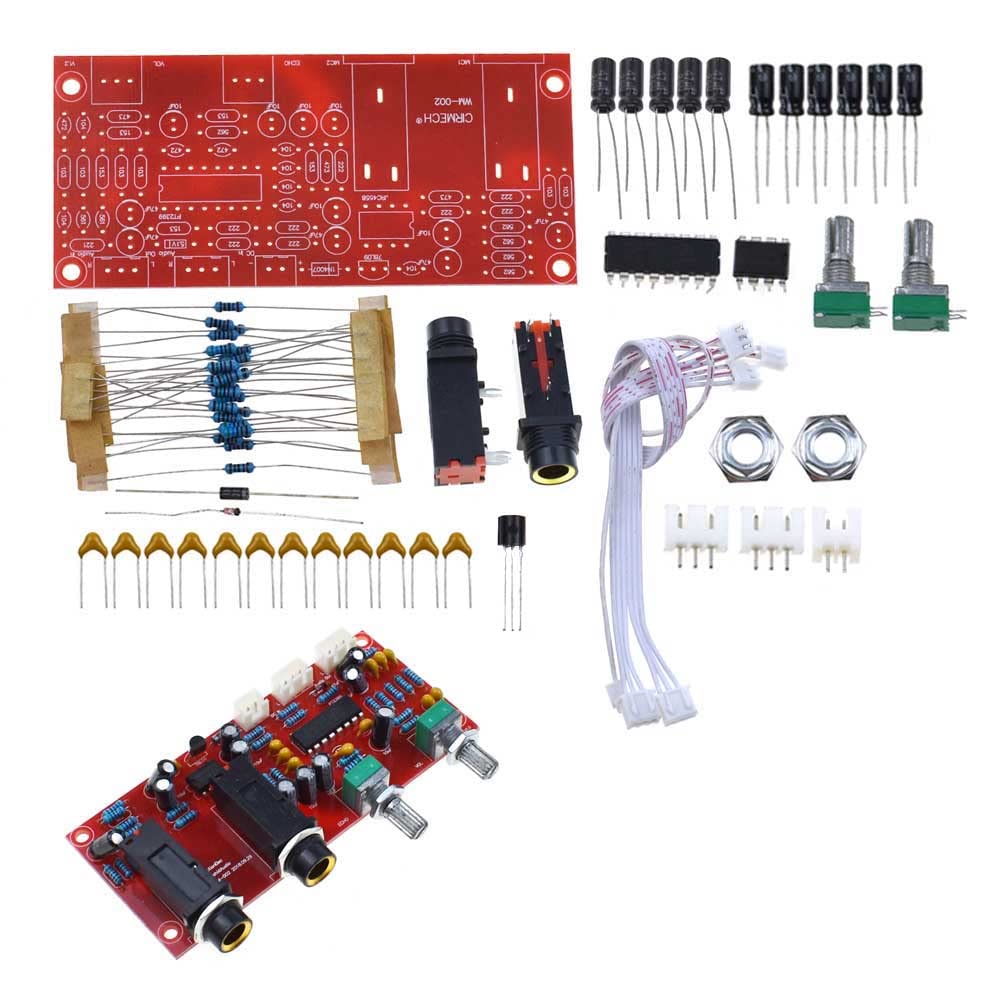 PT2399 Digital Microphone Amplifier Board Karaoke Plate Reverb Preamplifier Reverberator Suite Components NE5532 DC 12V-24V (DIY)