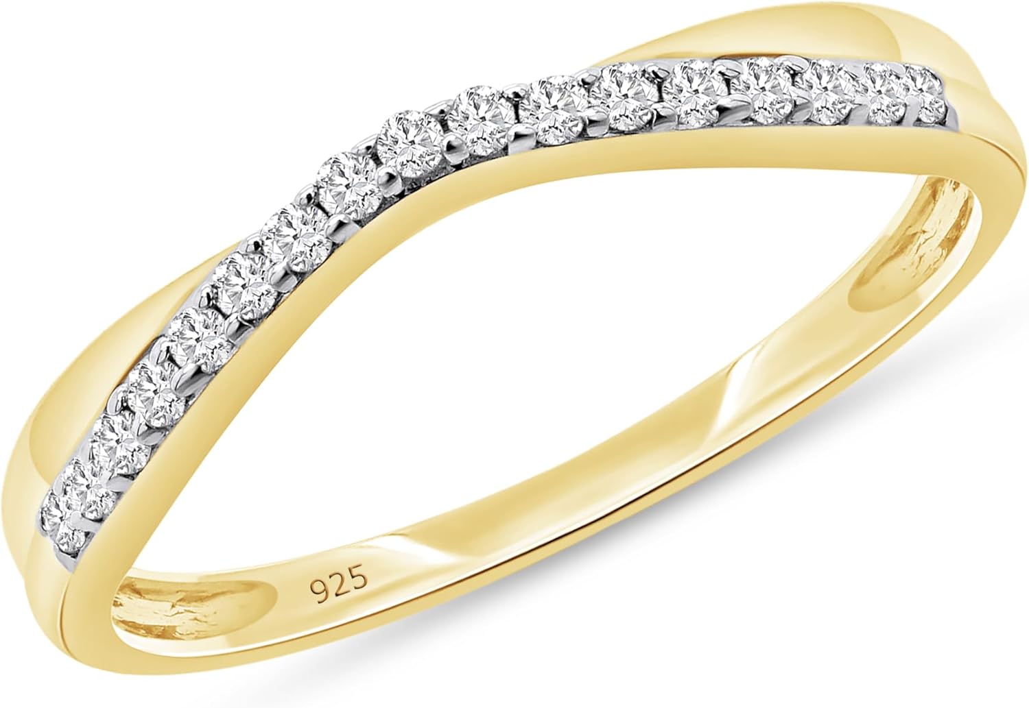 Twist Contour Enhancer Wedding Band Ring Jewelry for Women Round Cut Lab Created Moissanite & White Natural Diamond In 10K & 14K Solid Gold, 14K Gold Plated Sterling Silver Stackable Ring Twist Contour Enhancer Wedding Band Ring Jewelry for Women Round Cut Lab Created Moissanite & White Natural Diamond In 10K & 14K Solid Gold, 14K Gold Plated Sterling Silver Stackable Ring