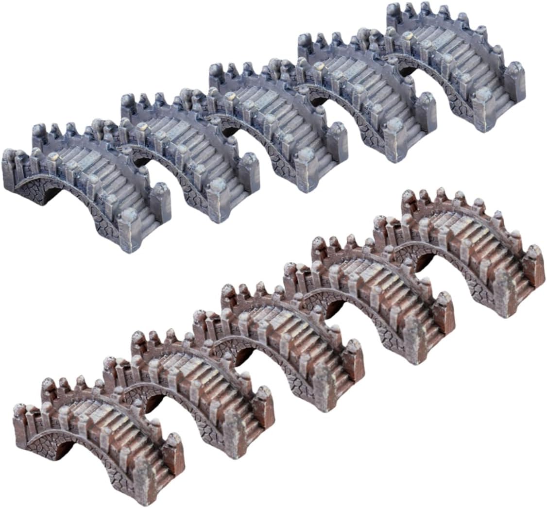 MERRYHAPY 10pcs Resin Bridge Decors Miniature Landscape Accessory for Palace Style Garden Decor