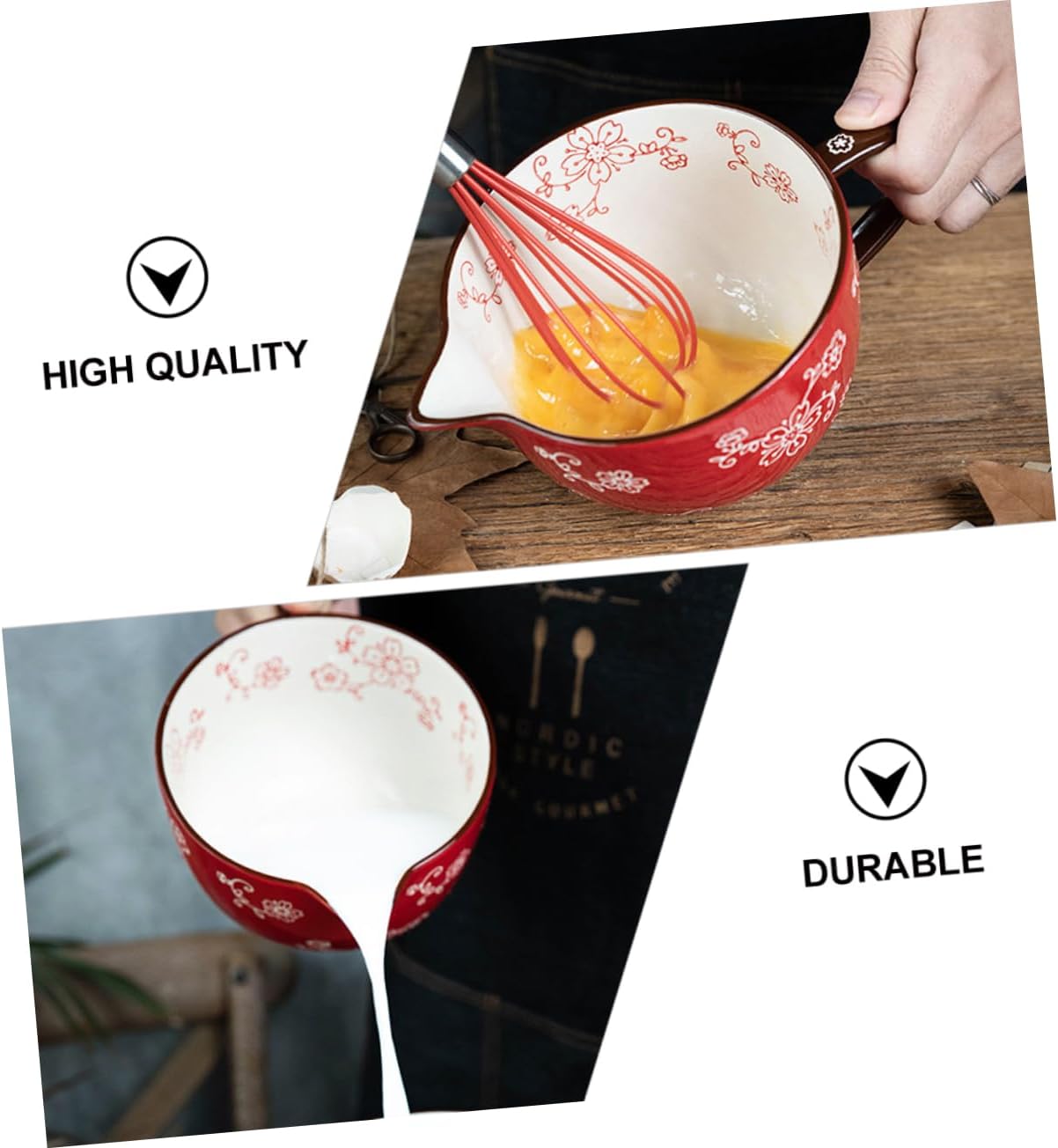 SMASOLO Kitchen Bowls Mixing Bowl Ceramic Non-slip Base Egg Mixing Food Serving