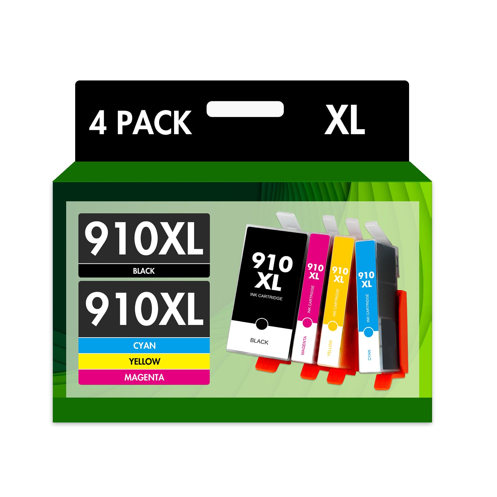 910XL 910 Ink Cartridges Combo Pack: Replacement for HP 8020 910 XL 910XL Black and Color 910XL/910 Multipack for OfficeJet Pro 8020 Series 8010 8015 8018 8022 8025 8028 8030 8035 Printer