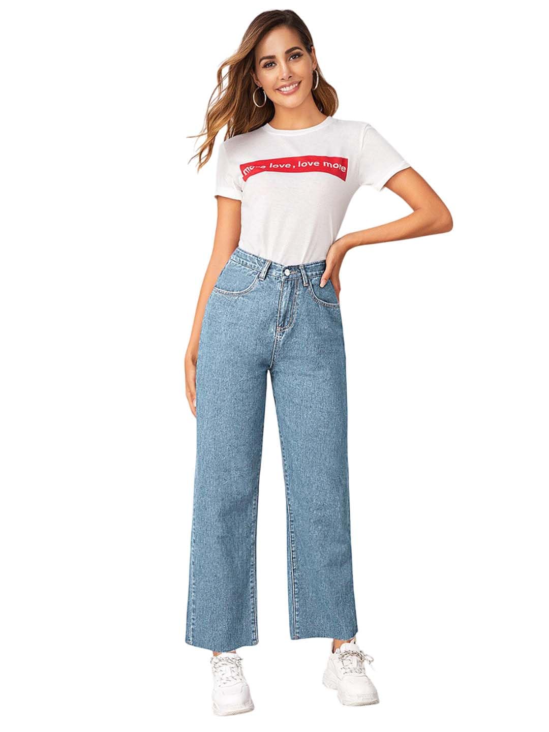 kotty Women's Classic Straight Jeans – High Rise Regular Cut-picture-37