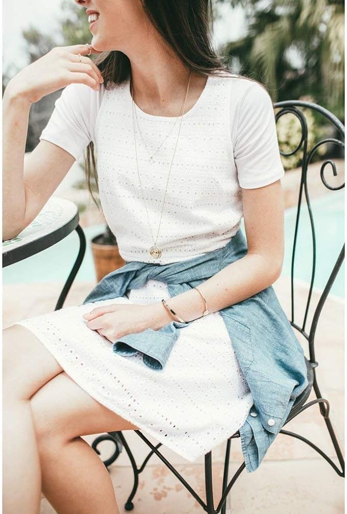 Women Top Boyfriend Tee HALFTEE Half Sleeve Layering Crop Undershirt for Women & Teens XS-3X - Image 3