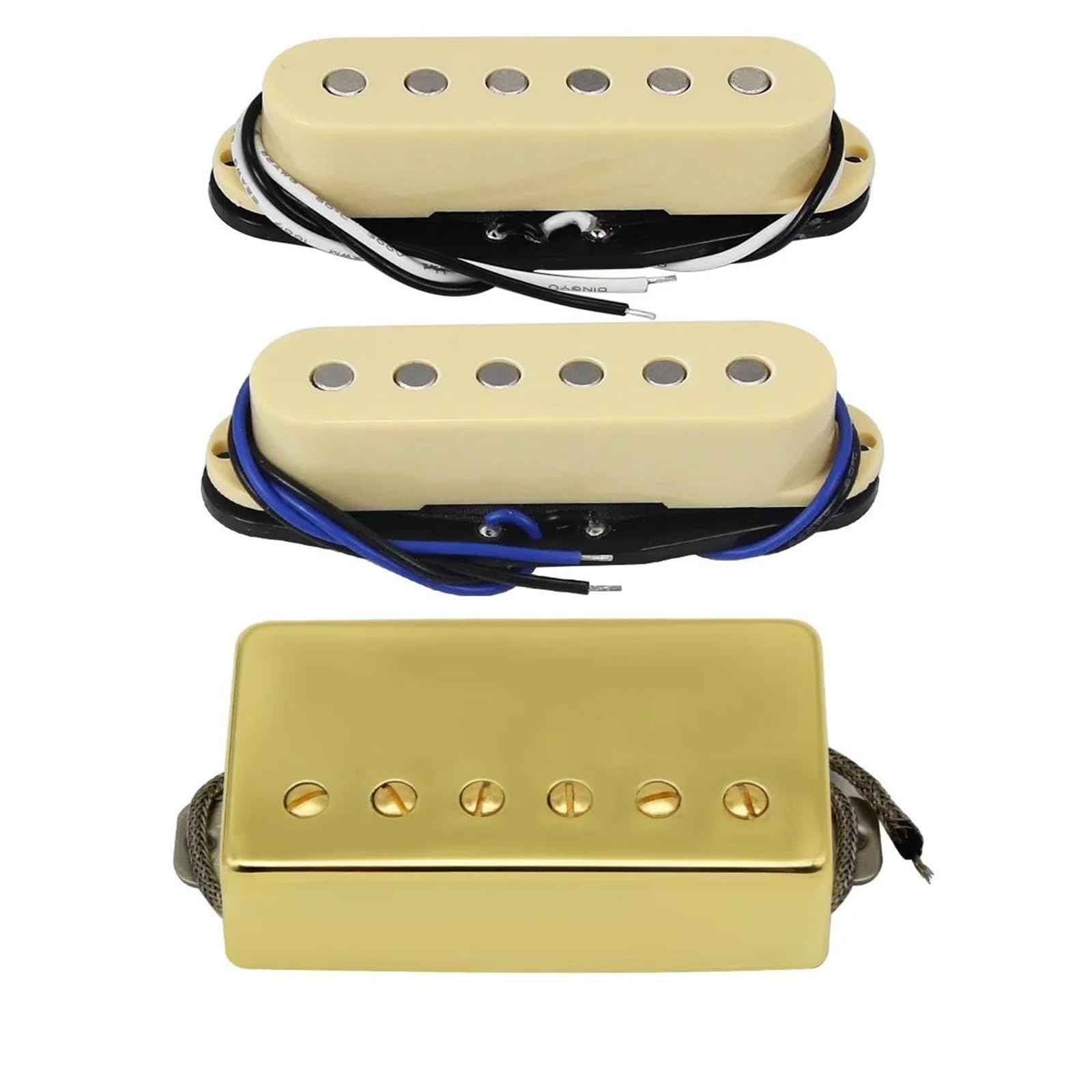 Pickup Per Chitarra Elettrica Set Di Pickup Per Chitarra Elettrica SSH Da 3 Pezzi | Parti per chitarra Humbucker 8K a bobina singola(Gold)