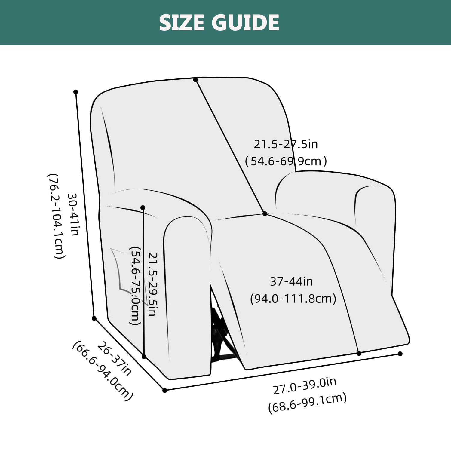 YOPOIY PU Cuero Funda para Sofá Reclinable, Impermeable y A Prueba de Aceite Cubre Sofa 4 Piezas Elastico Cubierta de Muebles para Mascotas Niños Gatos Perros-Naranja