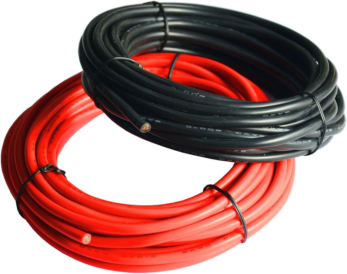 TUOFENG 8 Gauge Electrical Cable 8AWG Silicone Wire [10 m Black and 10 m Red] Flexible Hook Up Wire Cable of Tinned Copper Wire High Temperature Resistance