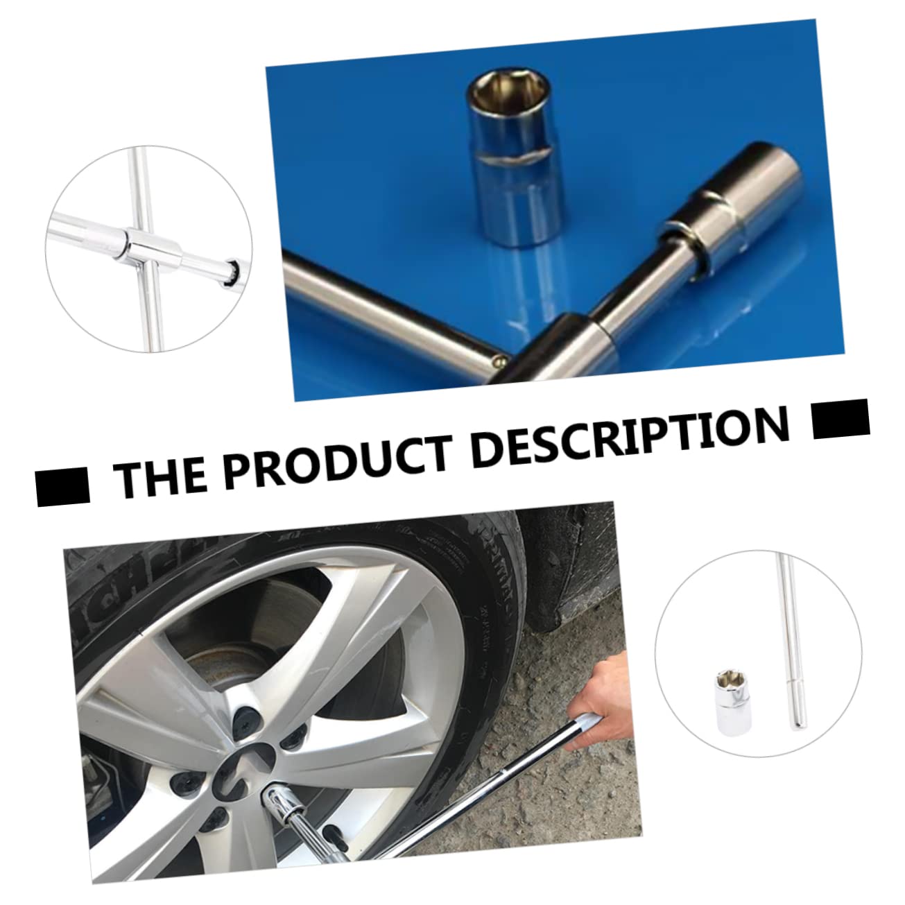 SOESFOUFU 17/19/21/23mm Spanner Extended Lug Wrench RAK Socket Tool Remover Tool High Torque Ratchet