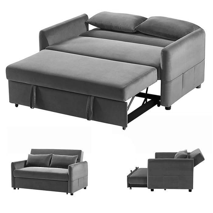 Buy Gynsseh Pull Out Sofa Sleeper, 3 in 1 Adjustable Sleeper Loveseat