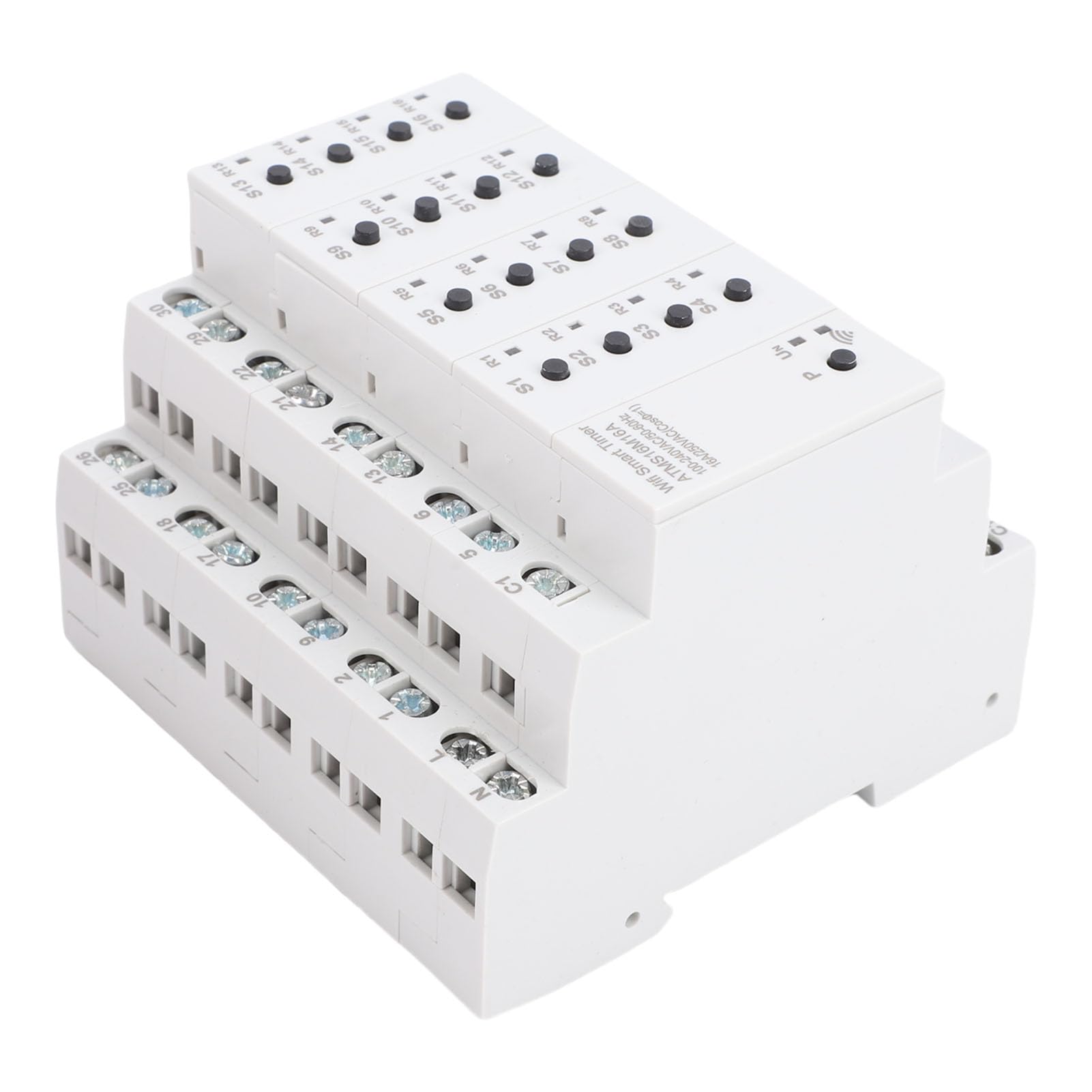 FTVOGUE Interruptor Inteligente por Voz 16A, Temporizador de 16 Canales, | Gestionado por aplicación, soporte de sincronización de cuenta regresiva, material ABS duradero, capacidad multiusuario,